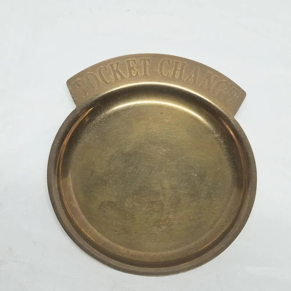Vintage Brass Pocket Change Trinket Dish Retro 70s Store Or Cafe Decor